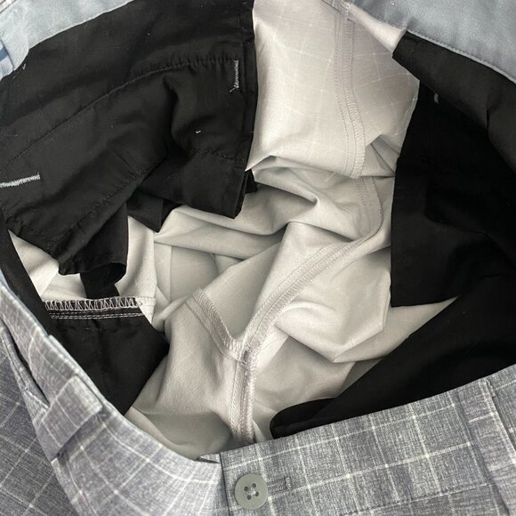 Nike Golf Dri Fit Shorts Gray White Plaid Polyester Blend Men's Size‎ 34 - Picture 11 of 11